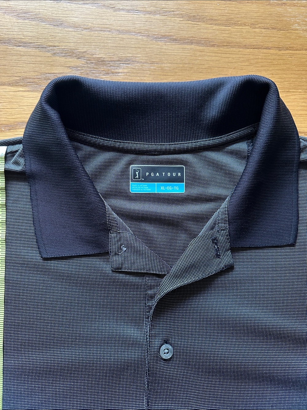 PGA Tour Men’s Polo Charcoal with Black Collar